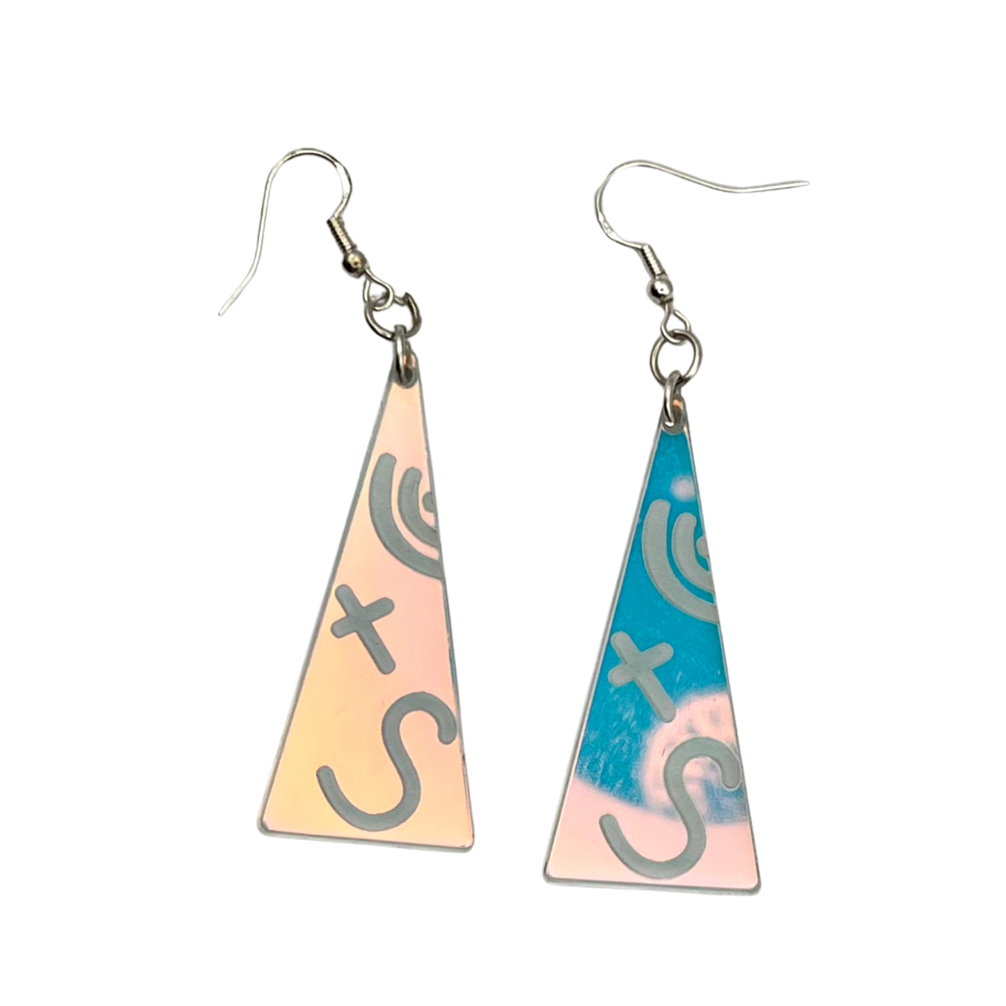 90's Iridescent Triangle Earrings