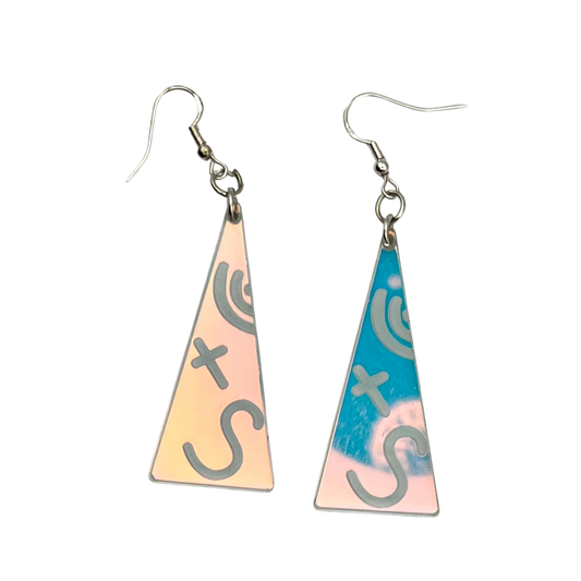90's Iridescent Triangle Earrings