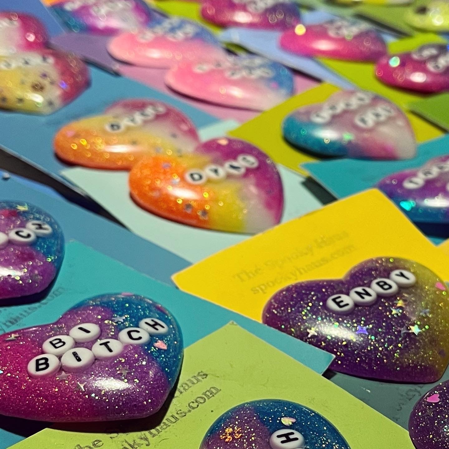 "Trans Fag" Resin Heart Pin