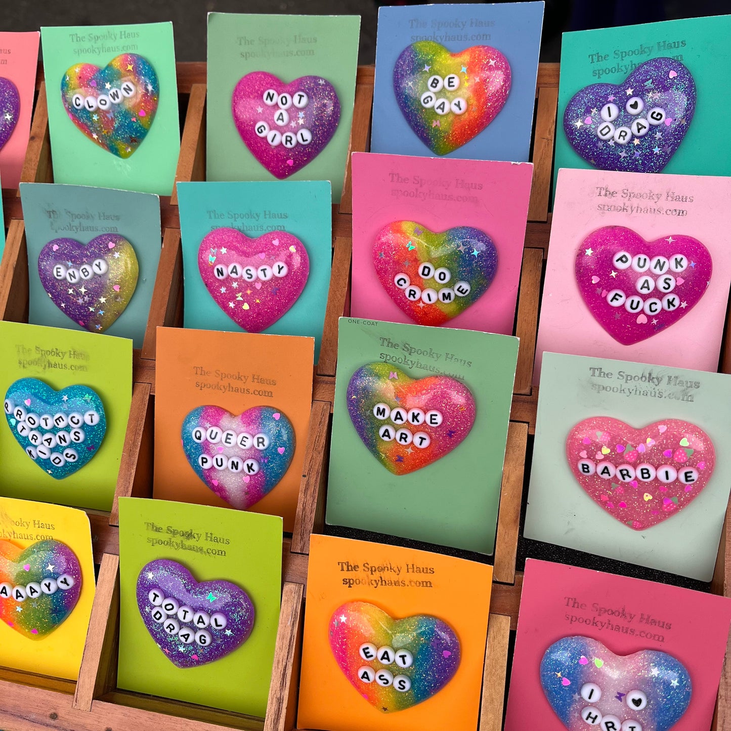 "Do Crime" Resin Heart Pin