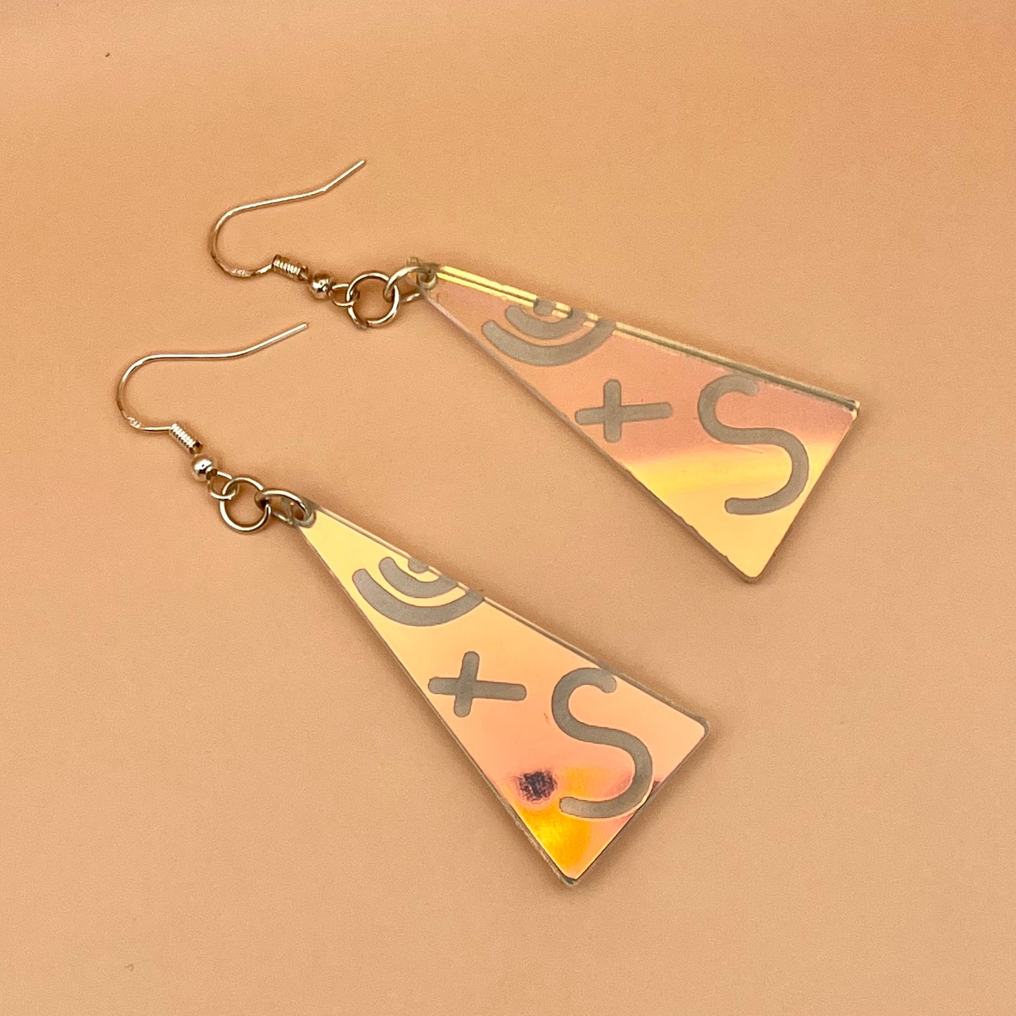 90's Iridescent Triangle Earrings