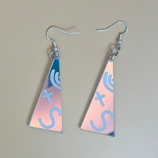 90's Iridescent Triangle Earrings
