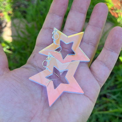 Iridescent Star Earrings