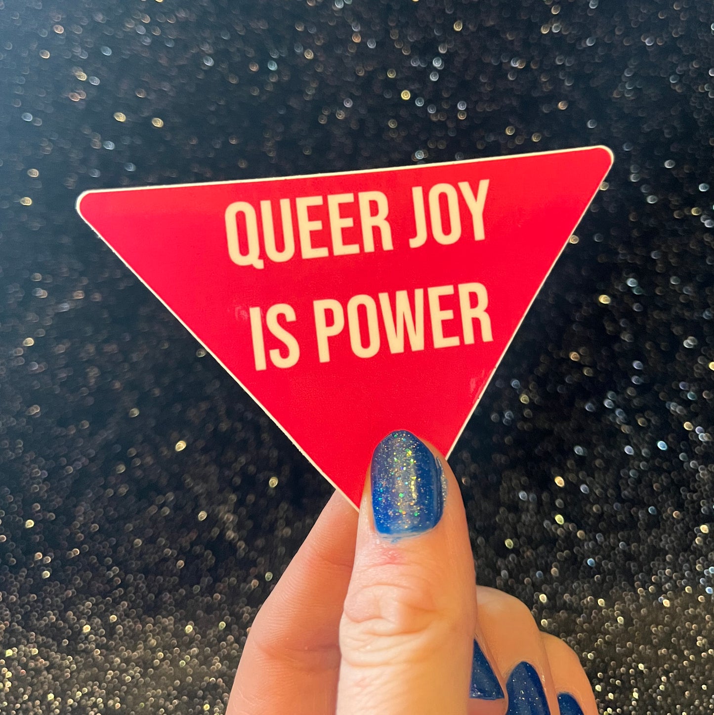 Queer Joy Pink Triangle Sticker