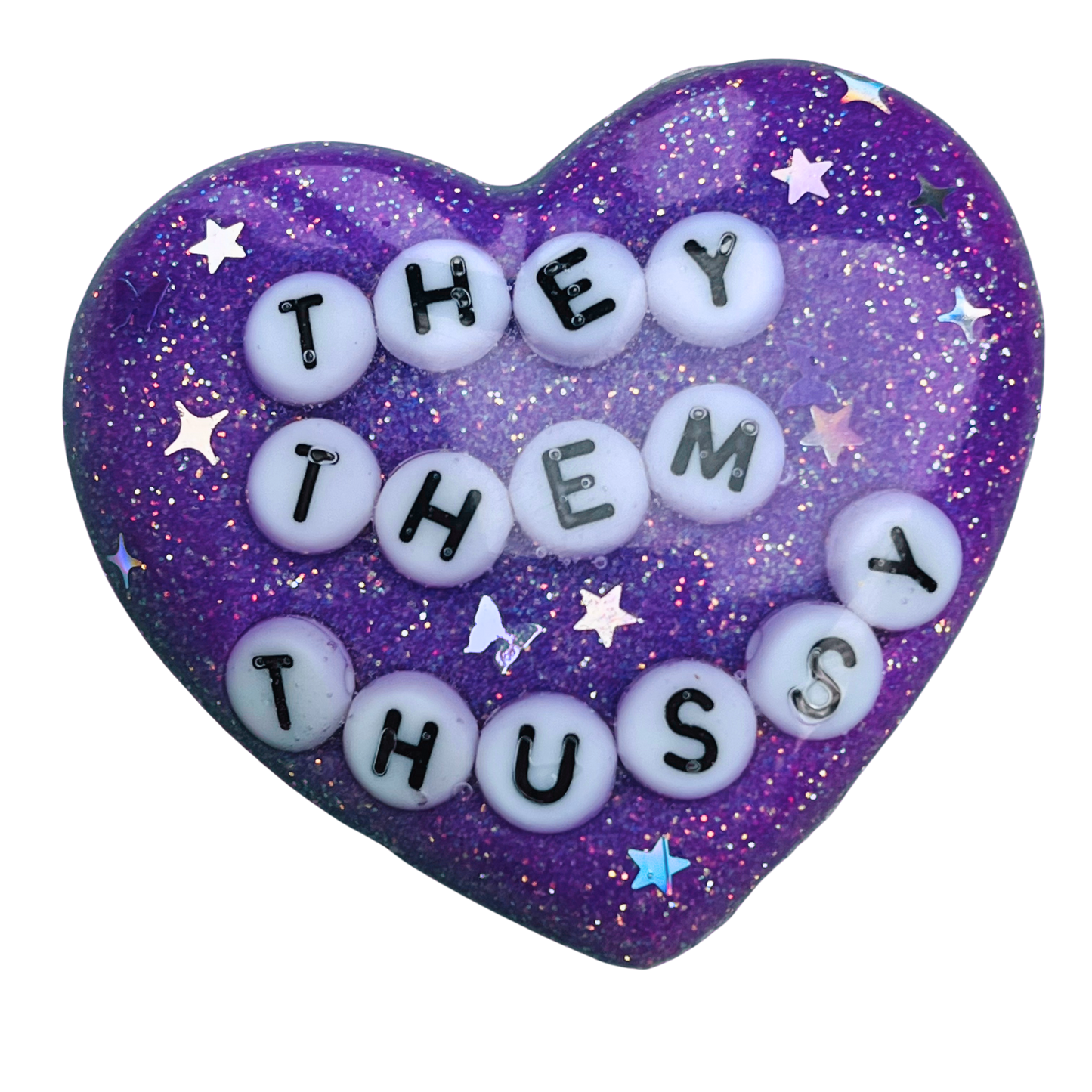 "They Them Thussy" Resin Heart Pin