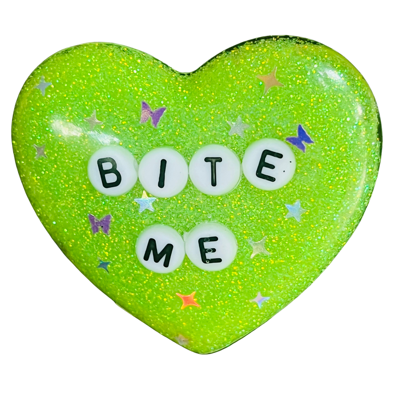 "Bite Me" Resin Heart Pin