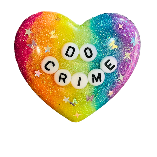 "Do Crime" Resin Heart Pin