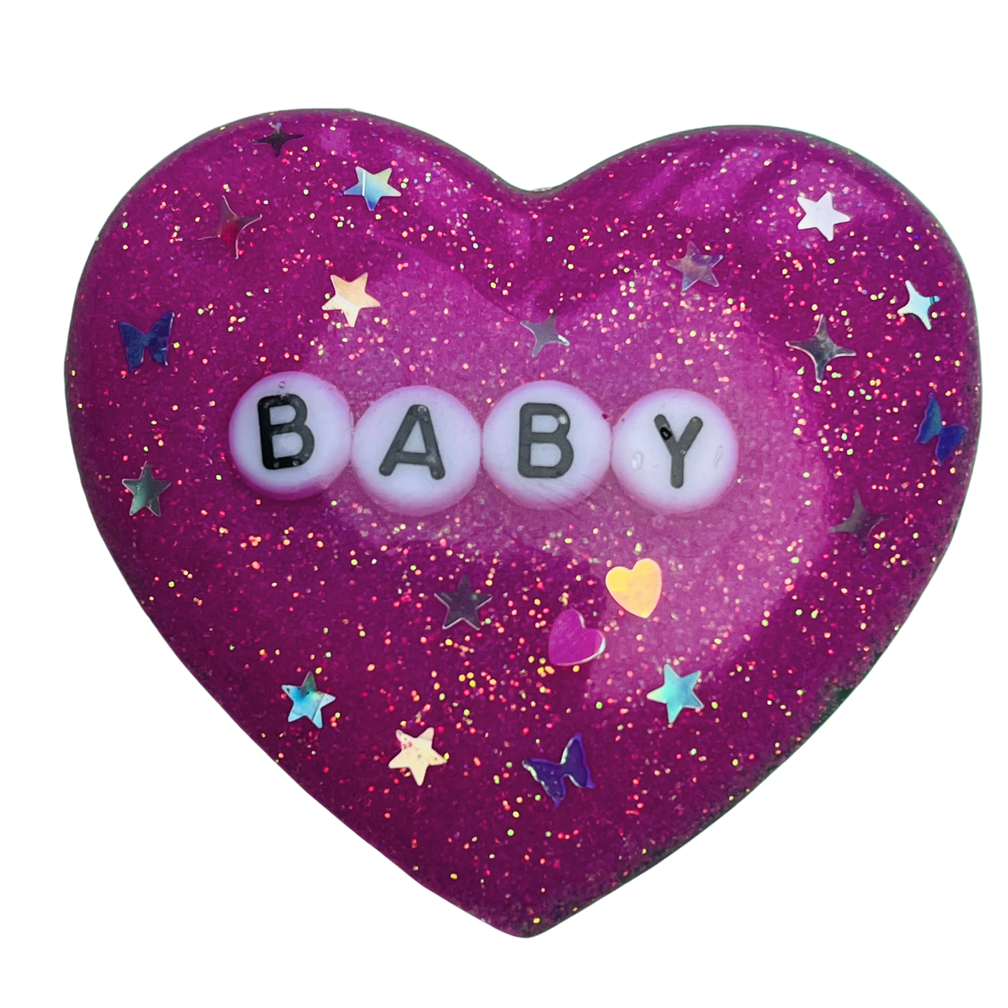 "Baby" Resin Heart Pin