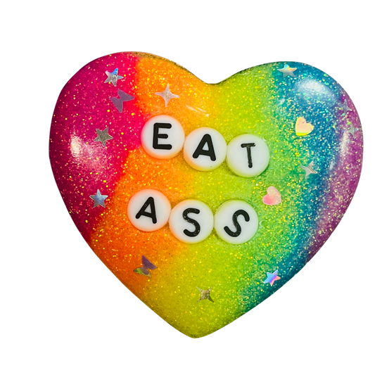 "Eat Ass" Resin Heart Pin