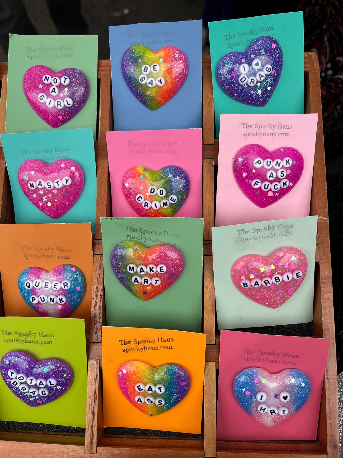 "Be Gay" Resin Heart Pin