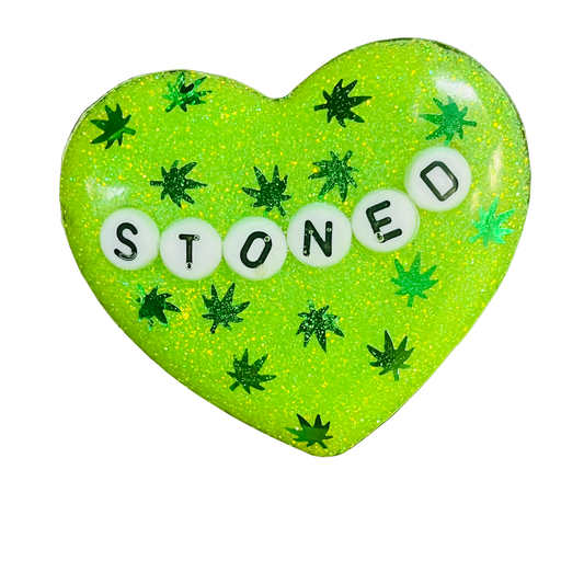 "Stoned" Resin Heart Pin