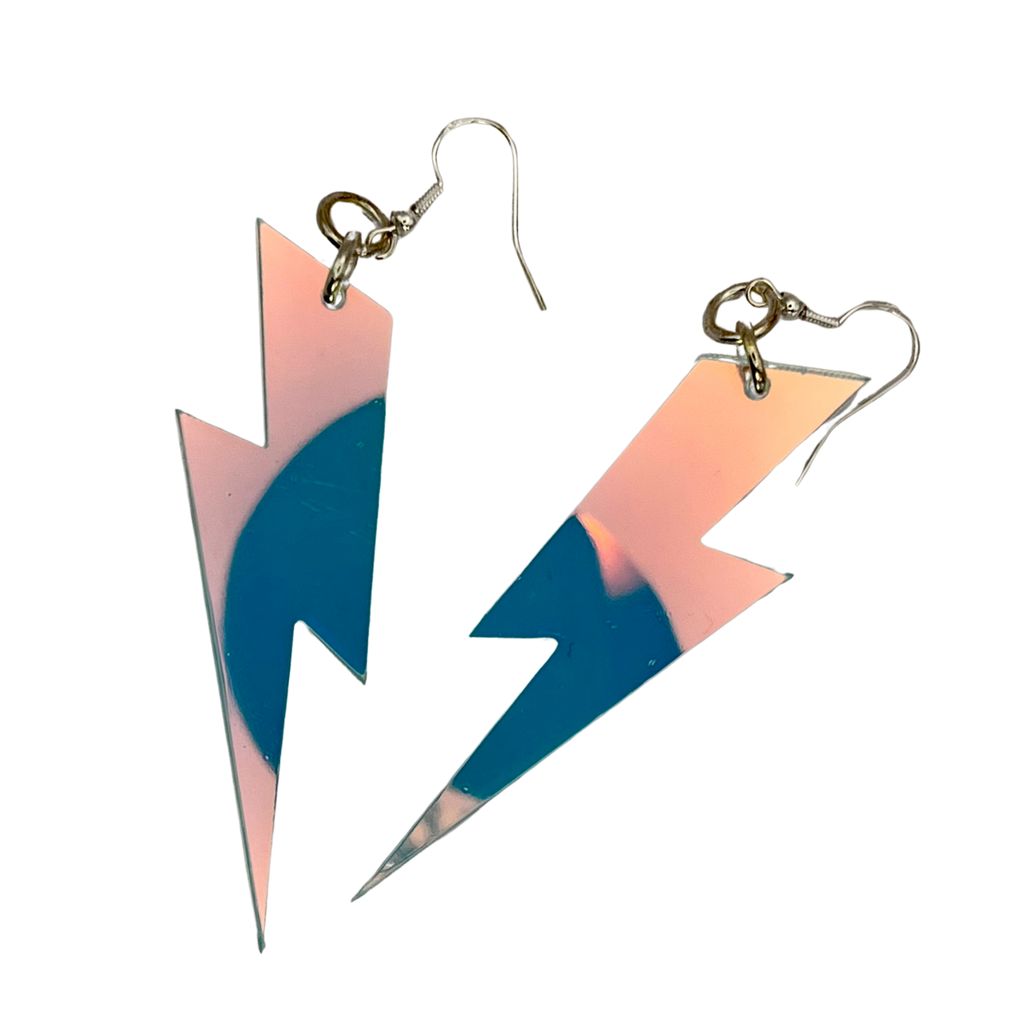 Iridescent Lightning Bolt Earrings