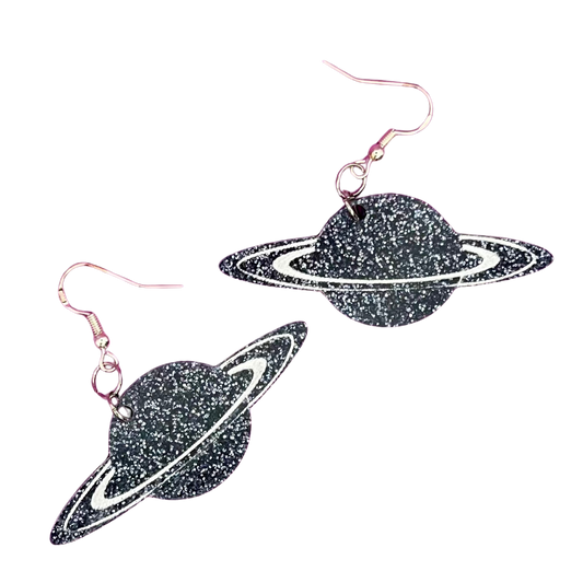 Sparkly Saturn Earrings