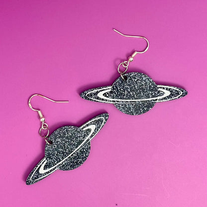 Sparkly Saturn Earrings