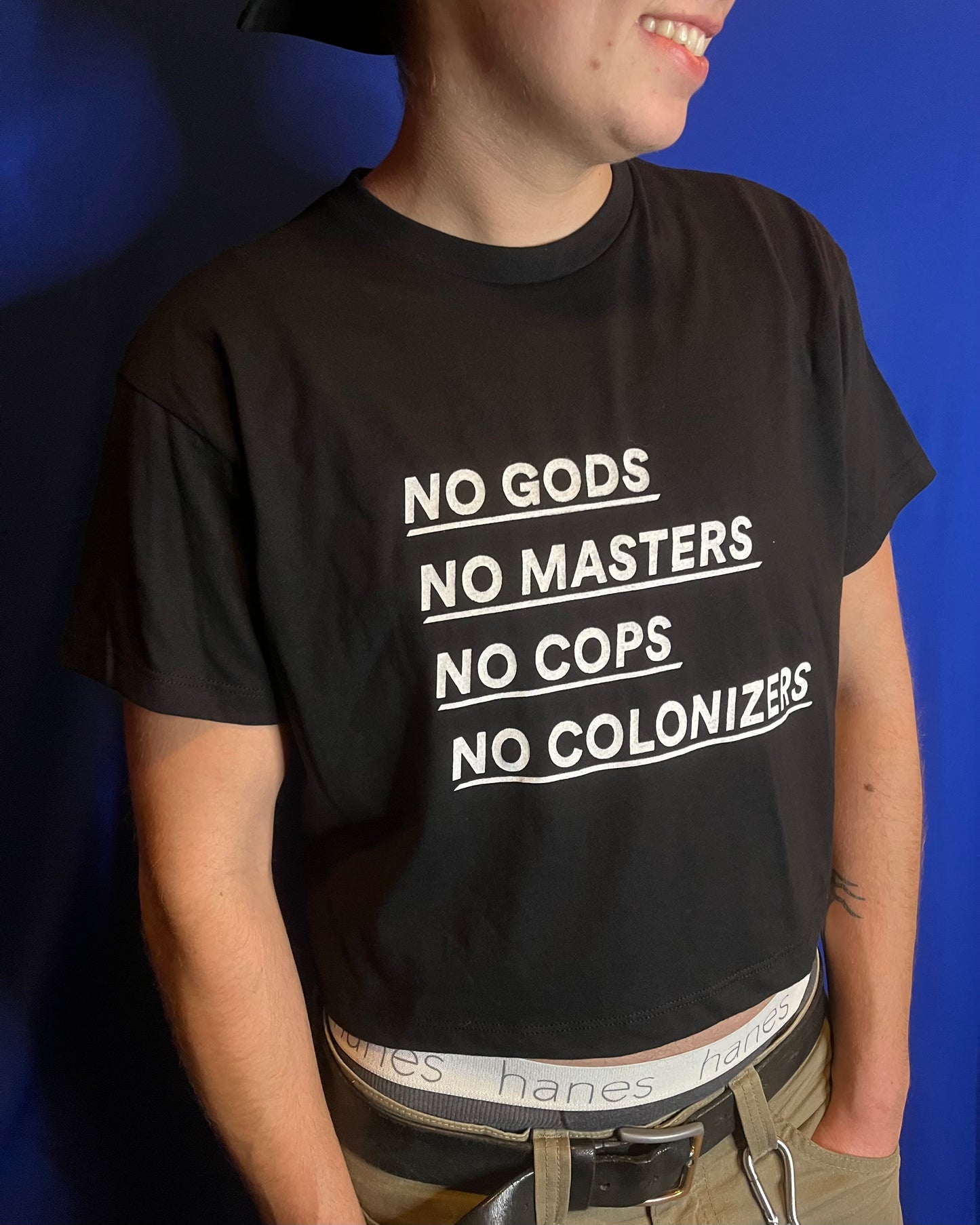 No Gods No Masters Black Crop Top