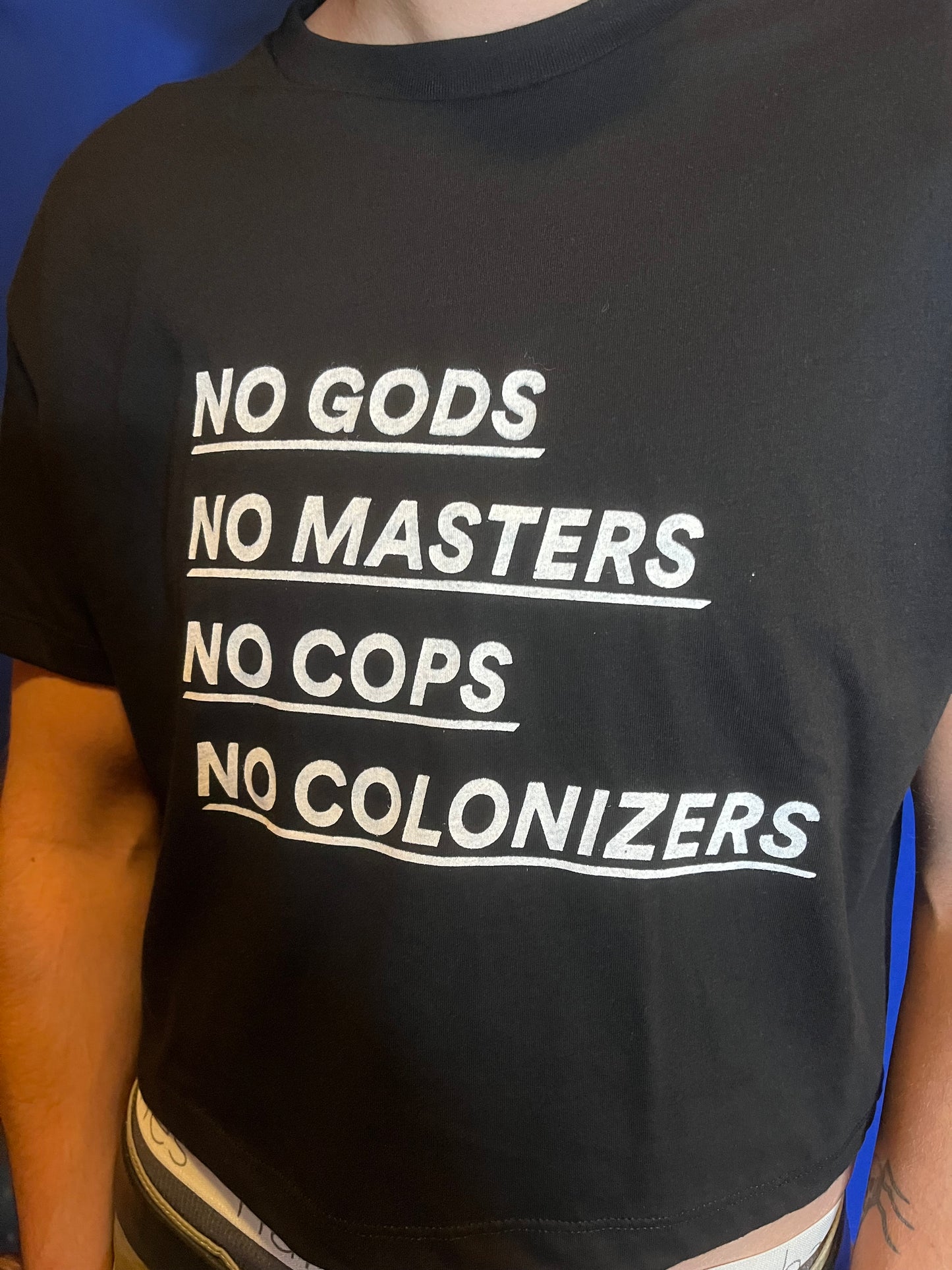 No Gods No Masters Black Crop Top