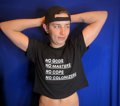 No Gods No Masters Black Crop Top