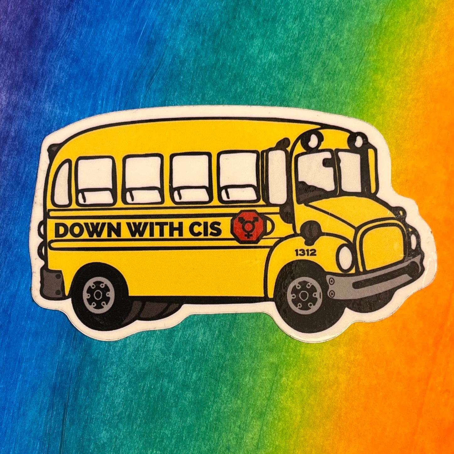 Down With Cis Bus Sticker