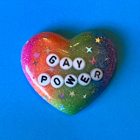 Gay Power Resin Heart Pin