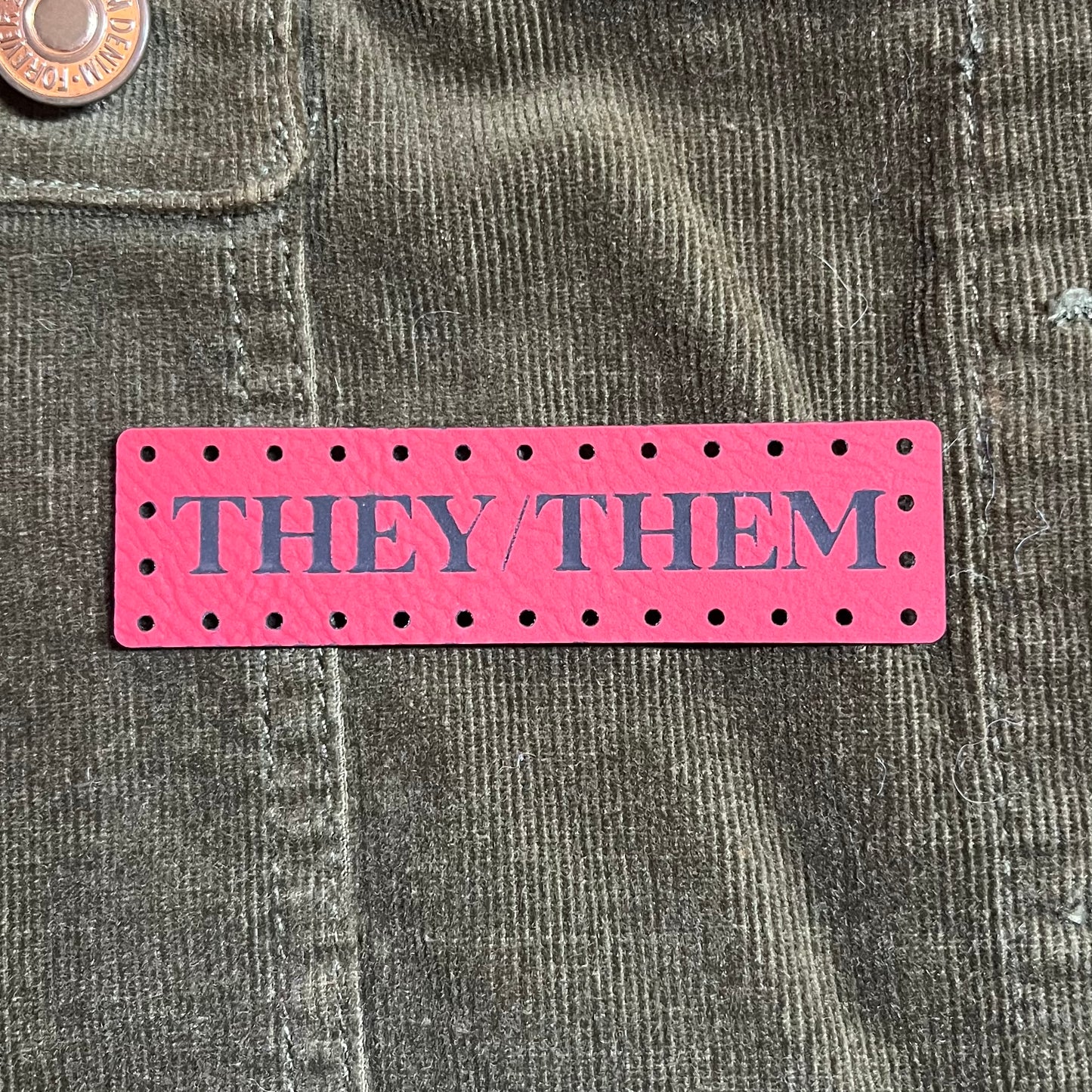 They/Them Pronoun Leatherette Patch