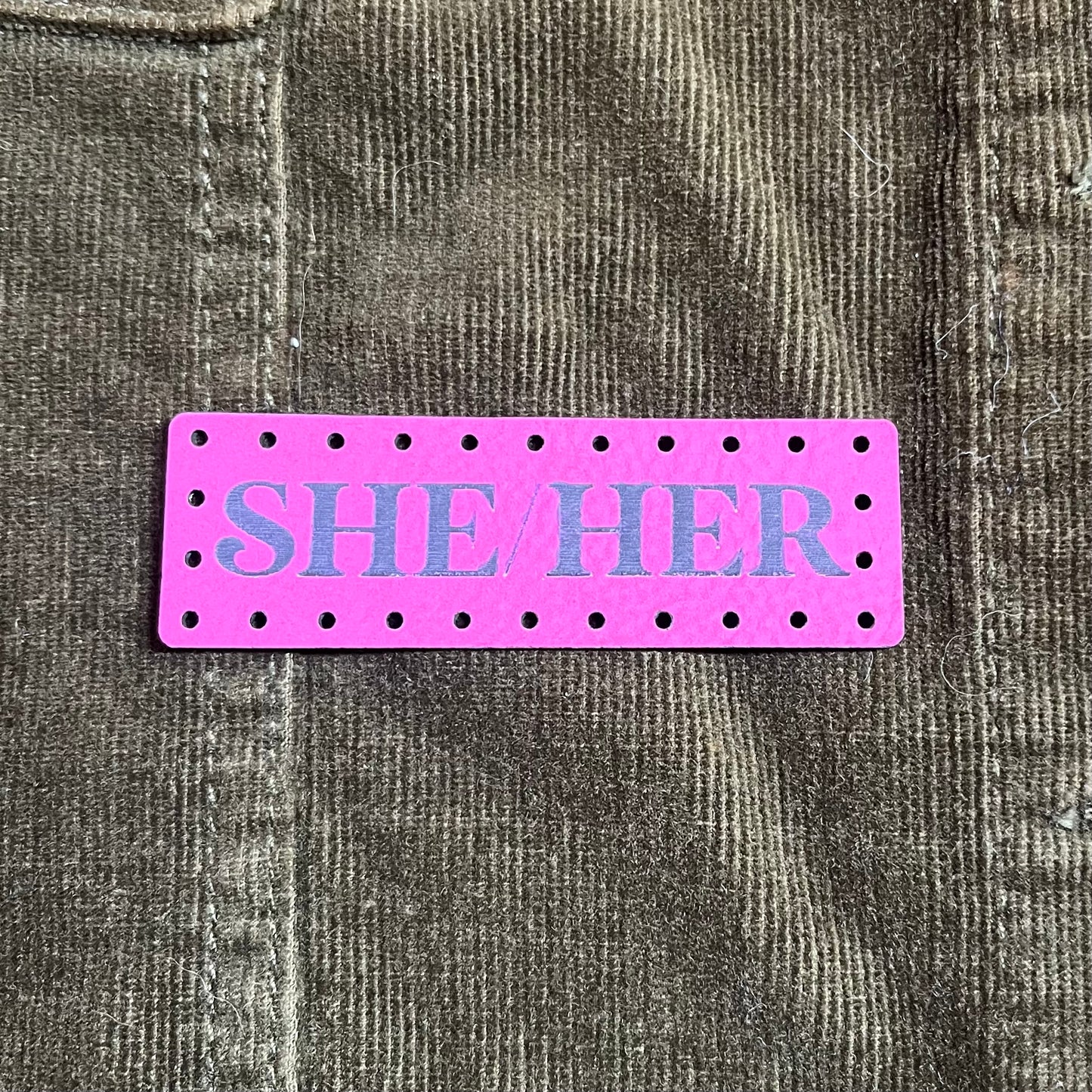 She/Her Pronoun Leatherette Patch