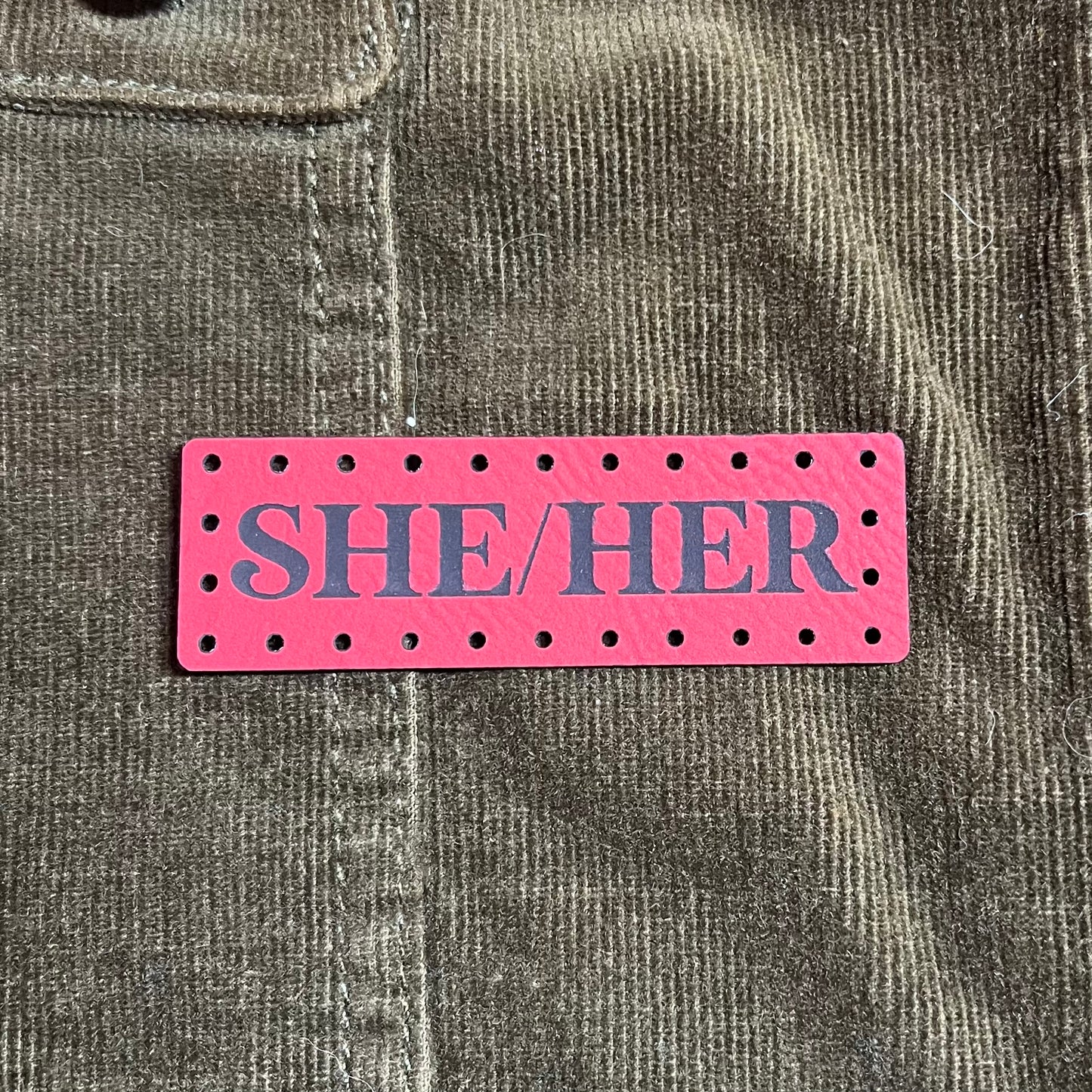 She/Her Pronoun Leatherette Patch