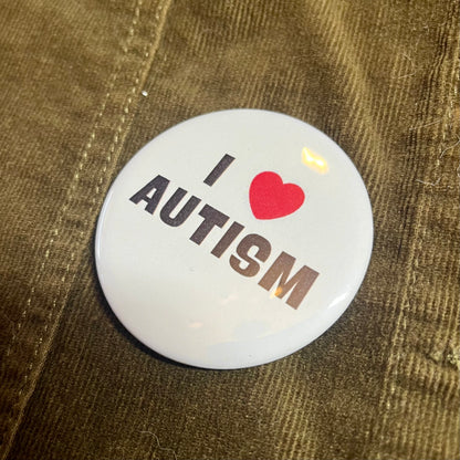 I <3 Autism Button
