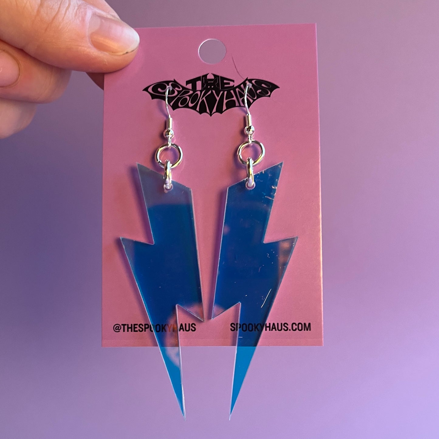 Iridescent Lightning Bolt Earrings