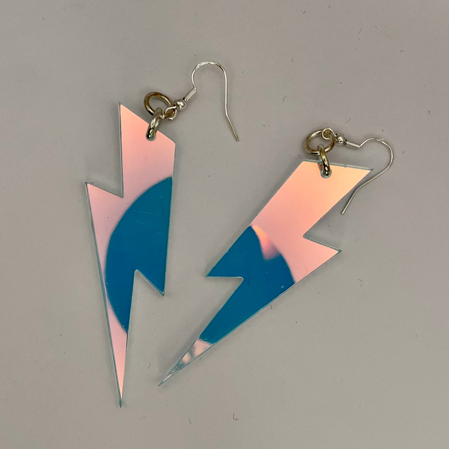 Iridescent Lightning Bolt Earrings