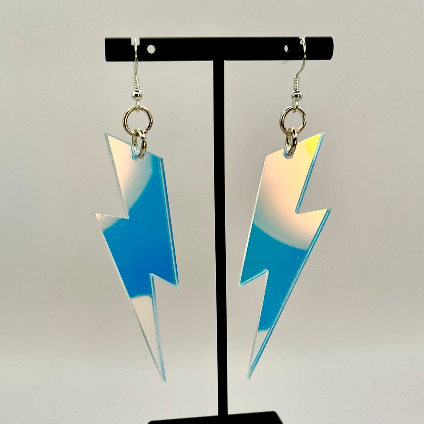 Iridescent Lightning Bolt Earrings