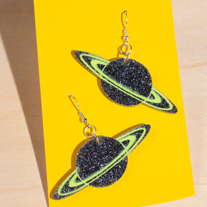 Sparkly Saturn Earrings