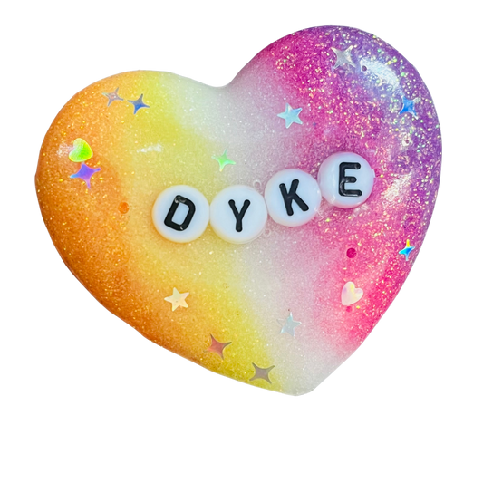 "Dyke" Resin Heart Pin