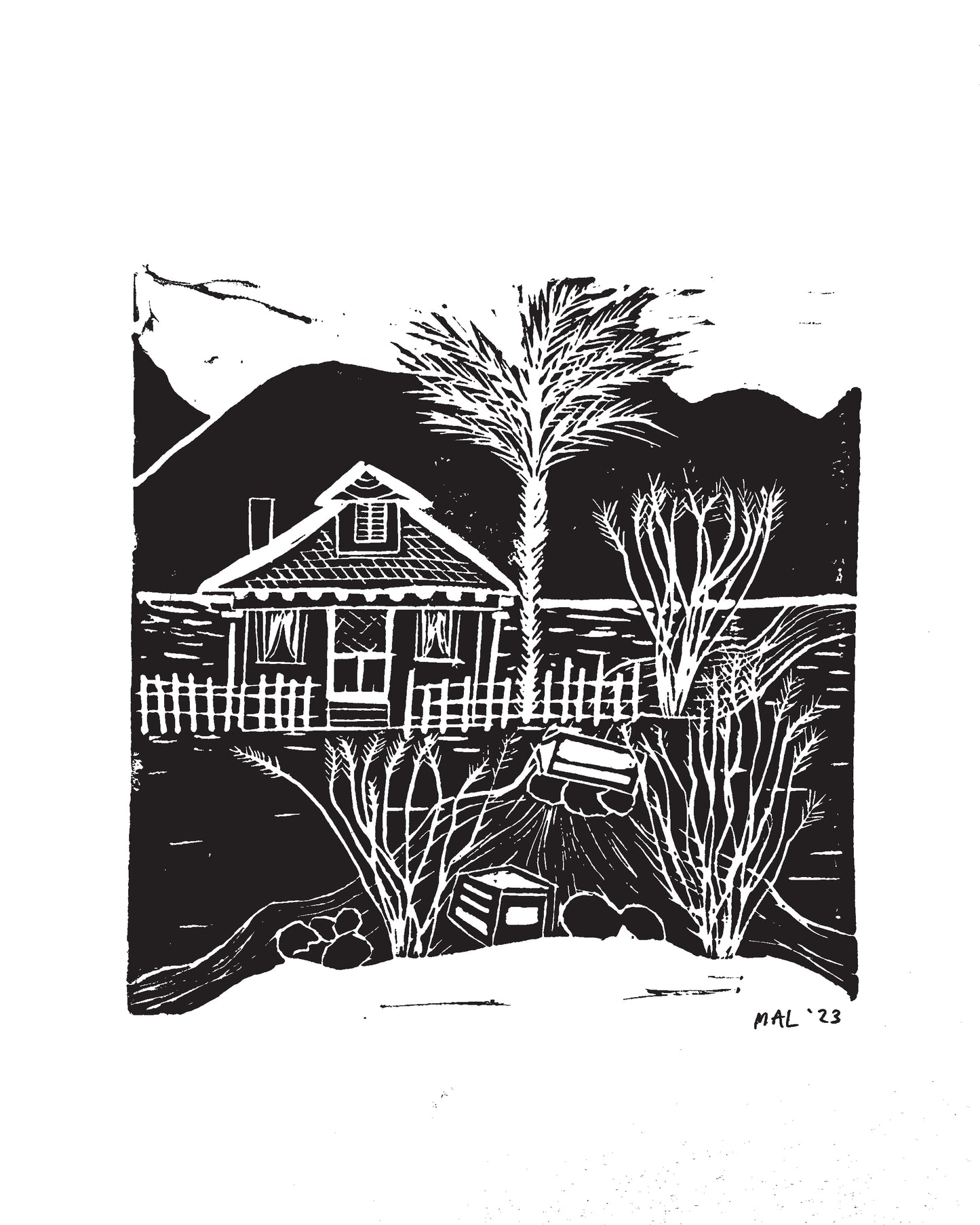 Yuba Arizona Lino Print